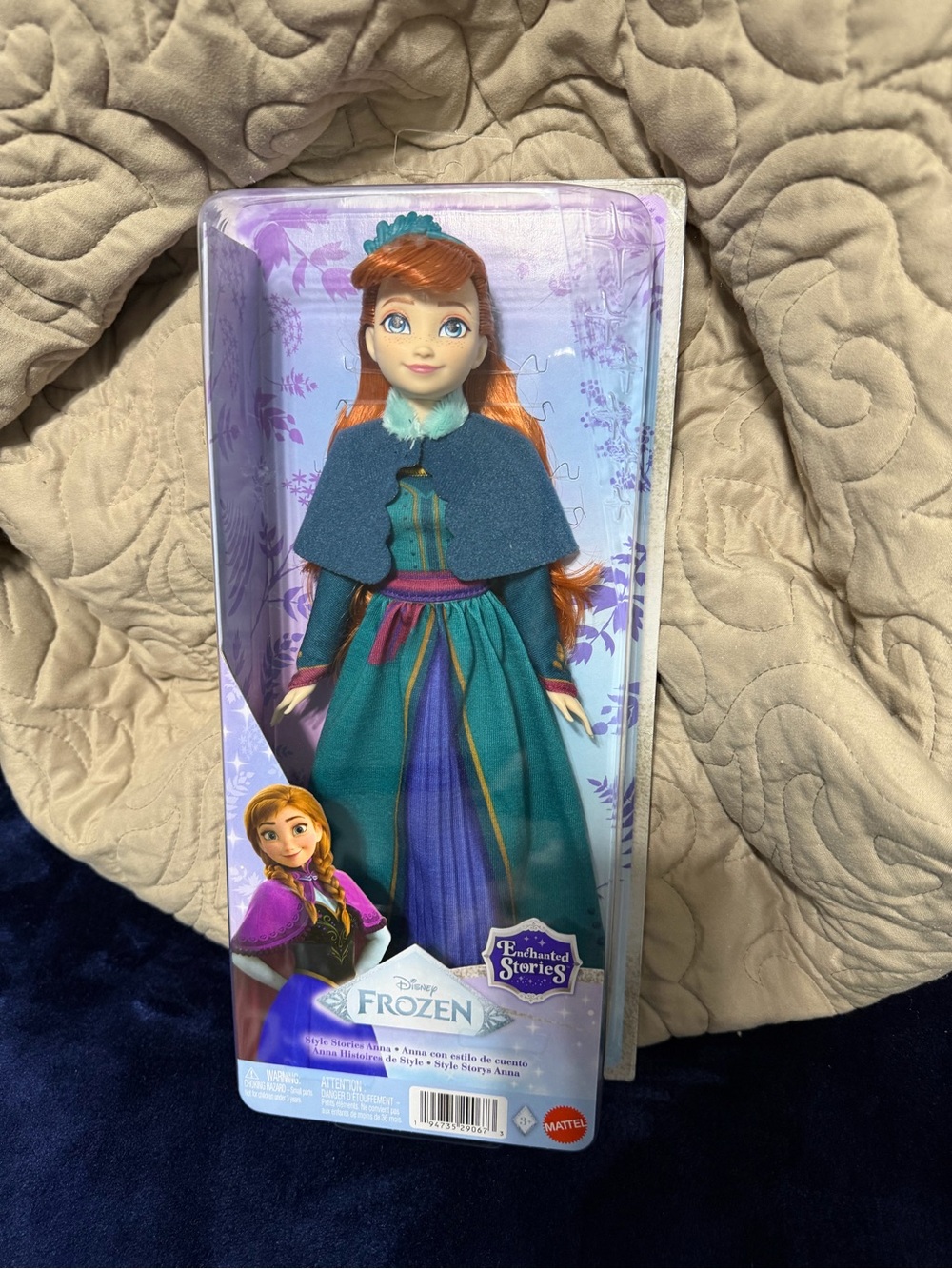 Disney Anna Enchanted Stories Doll - Teal, Purple, Dark Blue